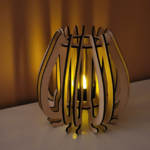 Décoration photophore en bois artisanale. Disponible en trois couleurs, brut ou teinture acajou ou TEK