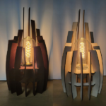 2 lampes dubaï, avec différents coloris, brut et acajou